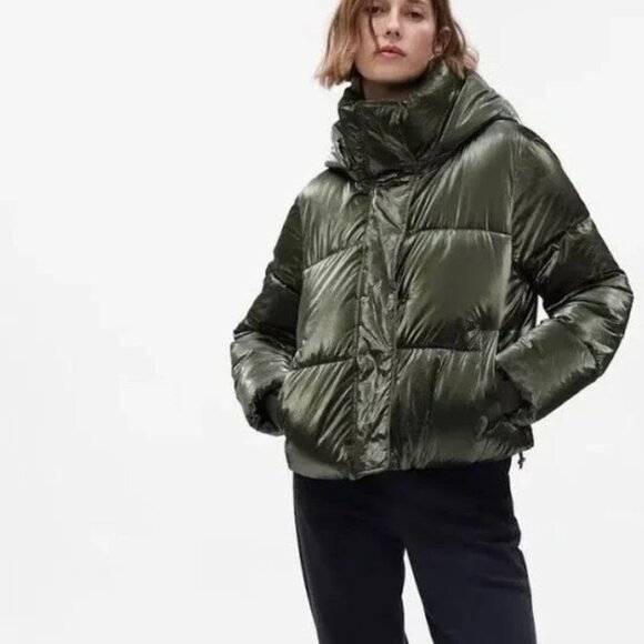 Gap Olive Green puffer jacket -  Primaloft PURE Recycled NWT - Picture 1 of 6